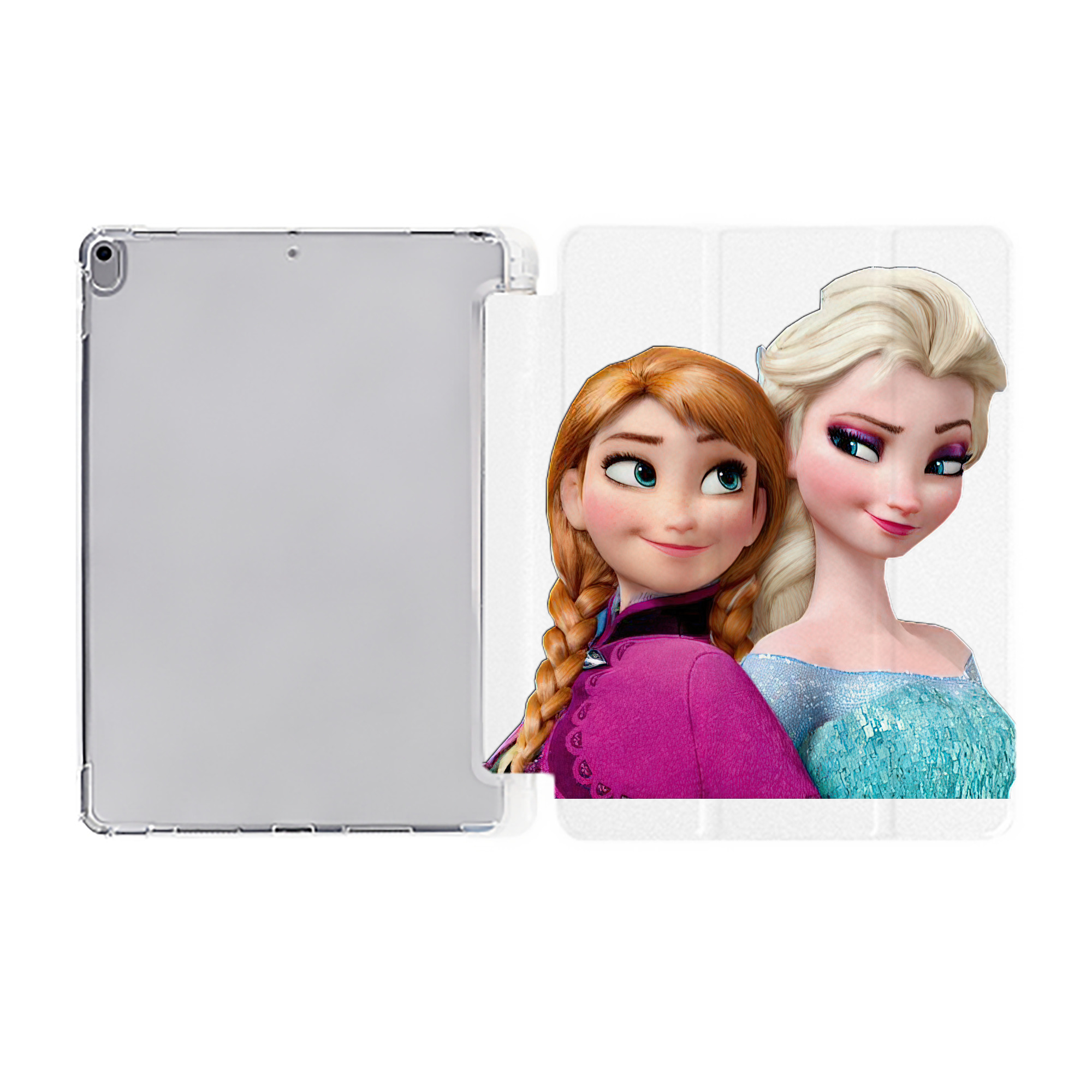 （画像用） アナと雪の女王 アンナ エルサ Frozen Anna Elsa IPad ケース ペン収納付き 三つ折りスタンド PUレザー×シリコン 対応機種9.5/10.5/10.9インチ